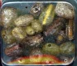 Glasperlen mit Silber, gelb